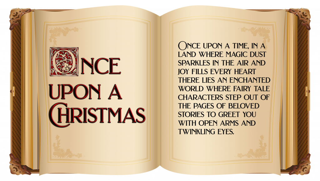 Fairy tale book open with text